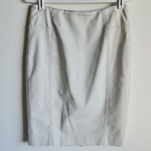 White House Black Market Silvery Gray Pencil Skirt Knee-Length